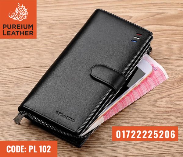PL102 - Original Leather Long Wallet with Belt - Image 4