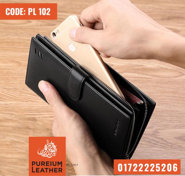 PL102 - Original Leather Long Wallet with Belt - Image 5