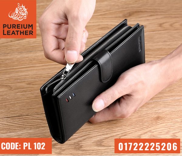PL102 - Original Leather Long Wallet with Belt - Image 2