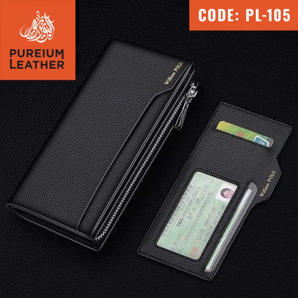 PL105 - Original Leather Long Wallet with Card Holder - Image 4