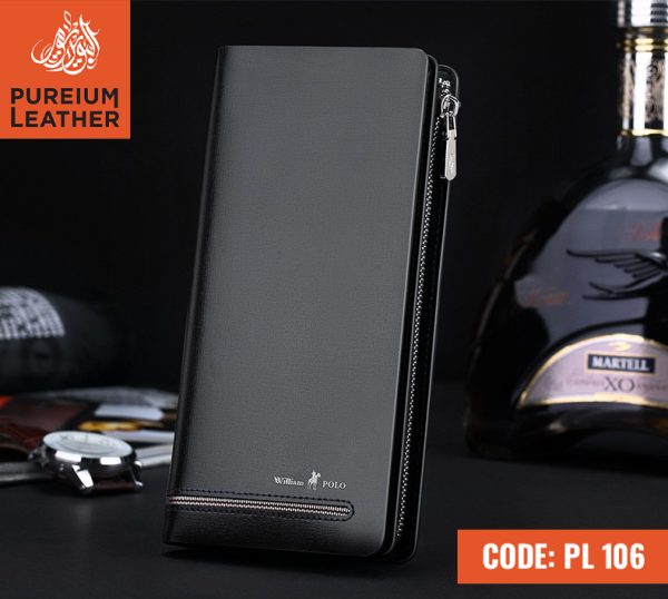 PL106 - Original Leather Long Wallet Black