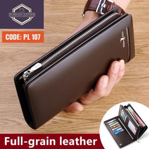 PL107 - Original Leather Long Wallet Brown