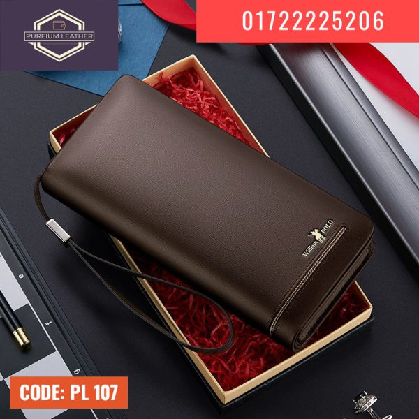 PL107 - Original Leather Long Wallet Brown - Image 3