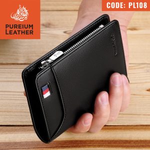 PL108 - Original Leather Short Wallet Black